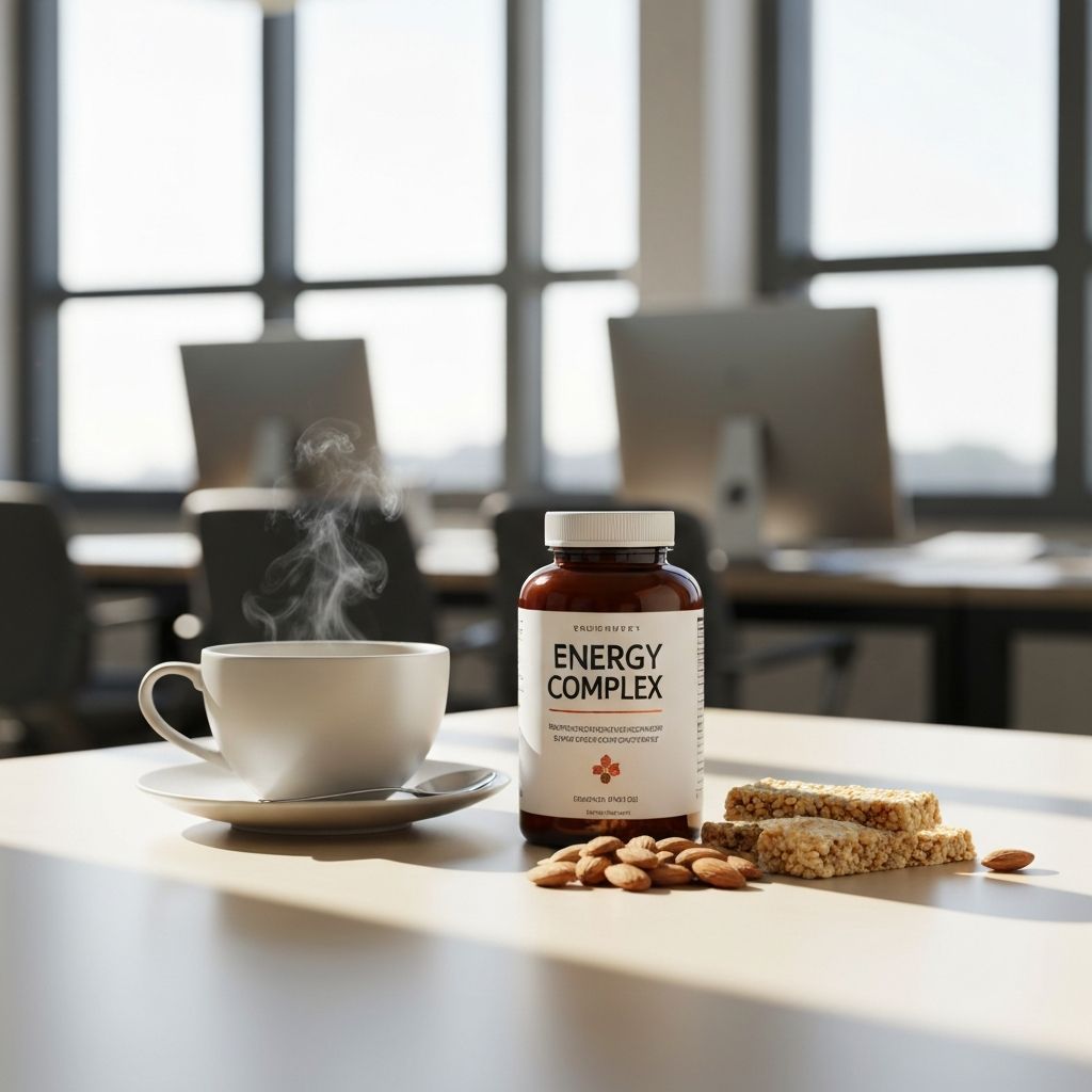 Kompleks energetyczny przy filiżance kawy